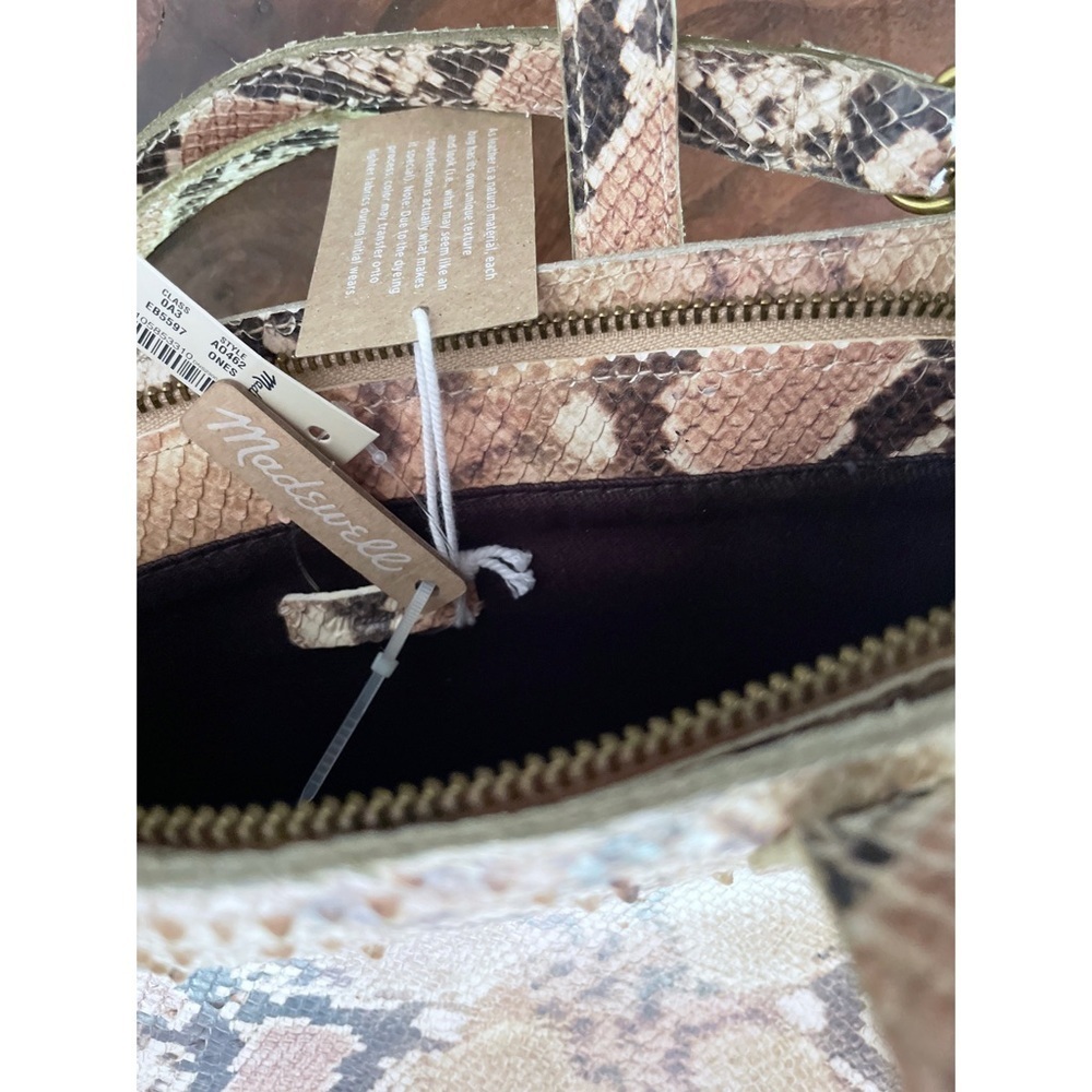 NWT Madewell Snakeskin The Zip-Top TransportLeather Crossbody Purse Bag​​​​​​​ - Picture 3 of 12